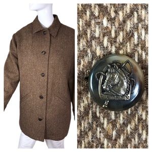Ralph Lauren ❤NEW❤ Medium Wool Preppy Button up Coat Jacket with Horse Buttons